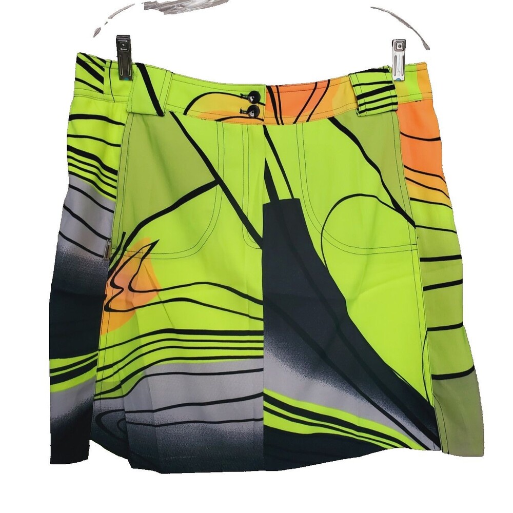 Jamie Sadock Multicolor Abstract Zip-Pocket Golf Skort Size 14 Art to Wear